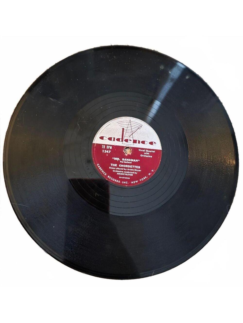 Vintage 1954 The Chordettes "Mr. Sandman" 78 RPM Record Cadence 1247 10" Shellac